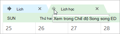 Bấm vào mũi tên Xem trong Chế độ Song song