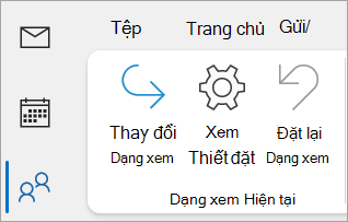 Ảnh chụp màn hình Thiết đặt Dạng xem trên dải băng Outlook cổ điển
