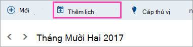 Ảnh chụp màn hình nút Thêm lịch