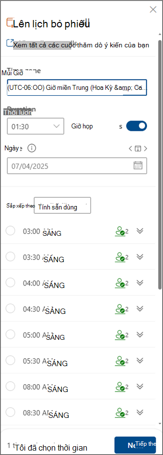 Lên lịch Bỏ phiếu trong Outlook