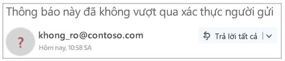 Người gửi chưa được xác thực trong Outlook