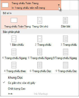 Chọn một bố trí in