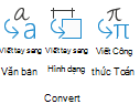 Các nút chuyển đổi Viết tay trên tab Vẽ