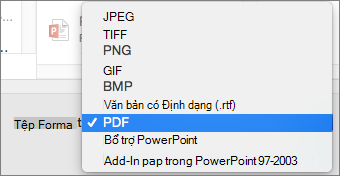 Xuất PDF trong PowerPoint 2016 for Mac