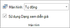 Nhóm các màn hình trên tab Trình Chiếu