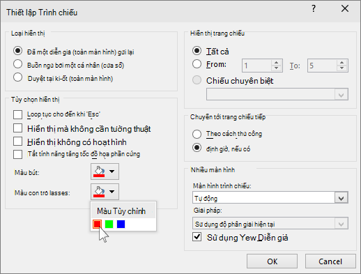 Hiện tùy chọn con trỏ laser trong PowerPoint