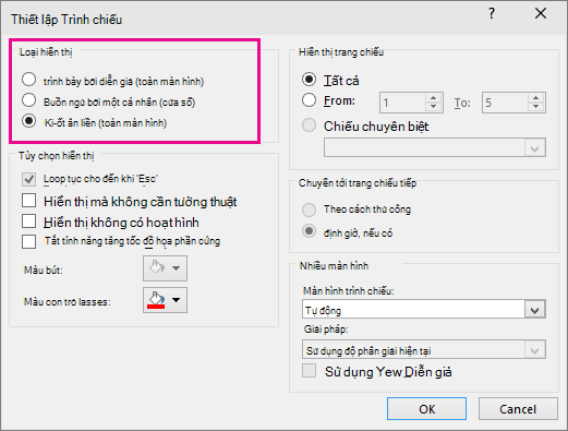 hiển thị hộp thoại powerpoint tự chạy