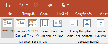 Hiển thị menu Dạng xem trong PowerPoint