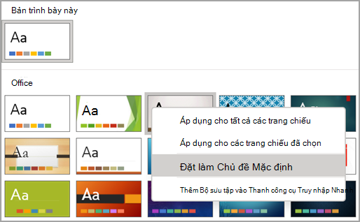 Chọn một chủ đề mặc định trong Microsoft PowerPoint.