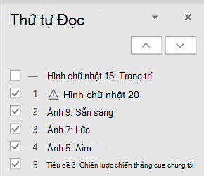 Ngăn Thứ tự Đọc.