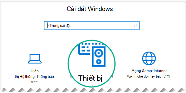 Chọn Thiết bị trong hộp thoại Cài đặt Windows