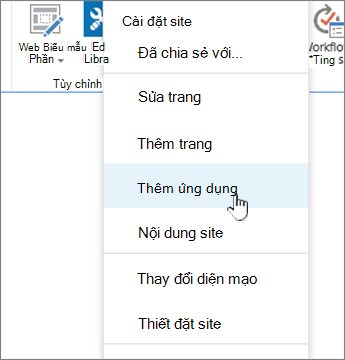 Thêm ứng dụng (danh sách, thư viện)