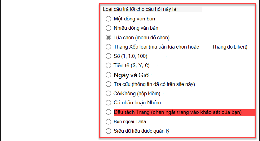 ảnh chụp màn hình loại câu trả lời
