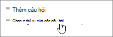 ảnh chụp màn hình về thay đổi thứ tự câu hỏi khảo sát
