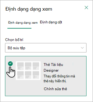 Bạn có thể dùng thẻ tài liệu Designer đổi thông tin hiển thị trên từng thẻ.