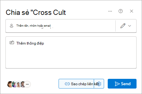 Hộp thoại Chia sẻ trong SharePoint.
