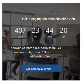 Hình ảnh của phần web đếm ngược trên mẫu site lãnh đạo