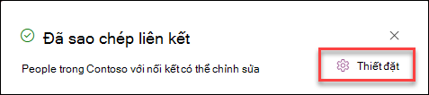 ảnh chụp màn hình Cài đặt liên kết cho các mục danh sách