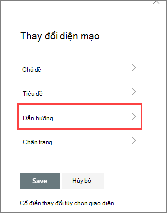 Ảnh các tùy chọn thay đổi ngăn giao diện