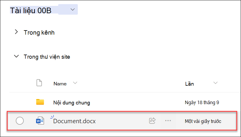 ảnh chụp màn hình tệp mới được tạo