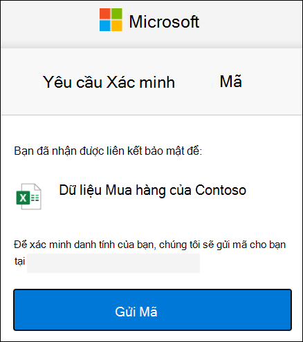 Cửa sổ yêu cầu Mã Chia sẻ Với Bên ngoài trong OneDrive