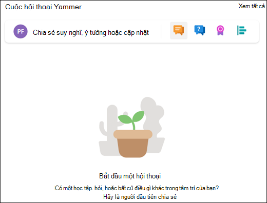 Bản xem trước của phần web Hội thoại.