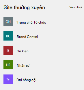 Bản xem trước của phần web Site.