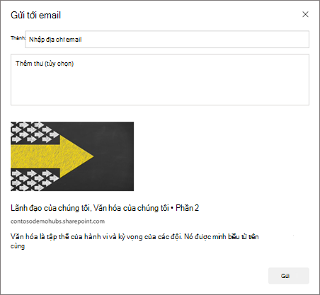 Ảnh chụp màn hình tùy chọn Gửi bài đăng Tin tức này qua email.