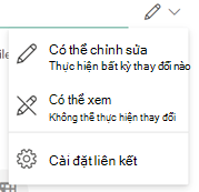biểu tượng bút cho biết rằng người nhận có thể chỉnh sửa tệp
