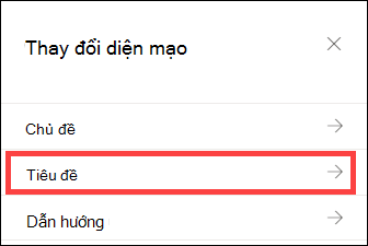 Ngăn thay đổi giao diện với tùy chọn Đầu trang được chọn.