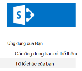 Thanh Khởi động Nhanh với Từ tổ chức của bạn được tô sáng