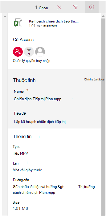 Xem thông tin tệp