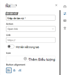 Ngăn thuộc tính phần web nút