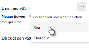 Lệnh Xóa phiên bản