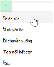 Chỉnh sửa liên kết trong menu bên trái