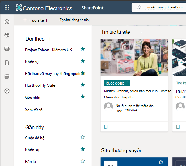 Trang chủ SharePoint Online