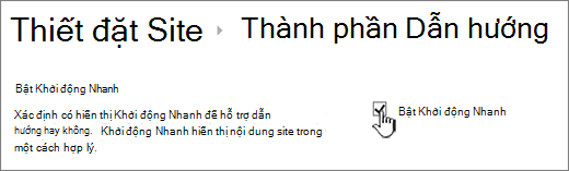 Bỏ chọn menu Khởi động Nhanh
