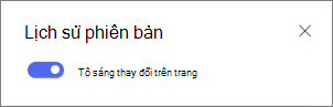Chuyển đổi để hiển thị sự khác biệt về phiên bản trên trang