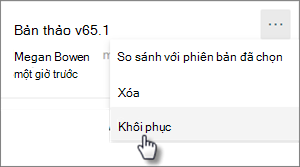 Lệnh Khôi phục phiên bản
