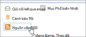 Tab Thư viện với cảnh báo RSS được tô sáng