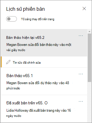 Ngăn lịch sử phiên bản