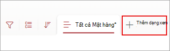 Ảnh chụp màn hình lệnh Thêm dạng xem trong thanh Lệnh.