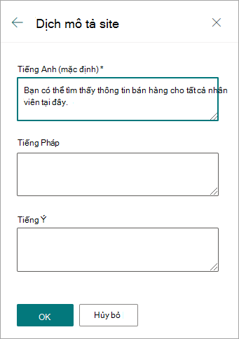 Dịch mô tả site