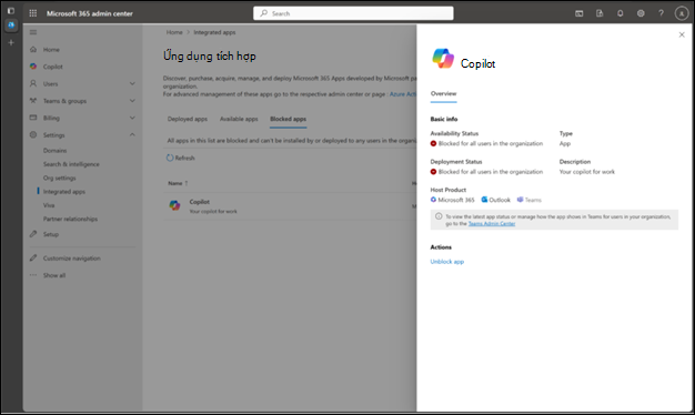 Trò chuyện Copilot không bị vô hiệu hóa trong Outlook cổ điển