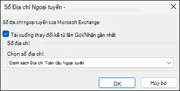 Tùy chọn Tải xuống sổ địa chỉ trong Outlook