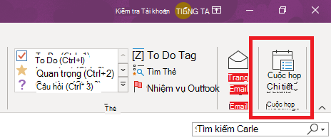 Chi tiết Cuộc họp OneNote trên Ribbon