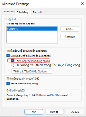 Sự cố thư mục dùng chung trong Outlook cổ điển