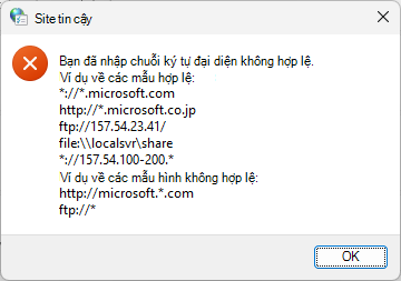 Ký tự đại diện site đáng tin cậy