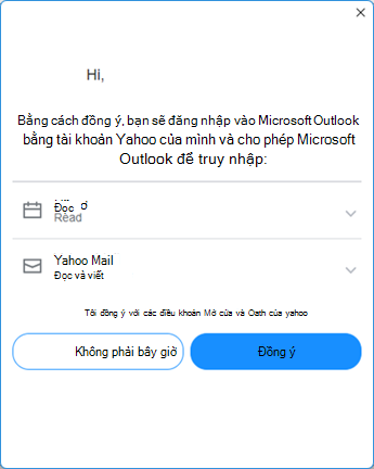 Màn hình thiết lập Yahoo Outlook bốn - đồng ý với các điều khoản của Yahoo