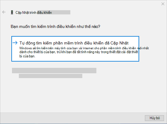 tự động tìm kiếm phần mềm trình điều khiển đã cập nhật để cập nhật trình điều khiển âm thanh